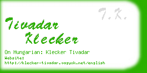 tivadar klecker business card